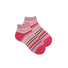 Socquettes enfant à rayures en coton avec effet brillant - Rouge Cerise & Rose Pétale