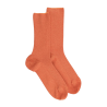 Chaussettes femme à côtes sans bord élastique en coton - Abricot