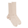 Chaussettes homme à côtes sans bord élastique en coton égyptien - Beige Lin