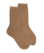 Chaussettes femme en laine avec transparence - Camel