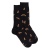 Chaussettes homme en coton à motif renard - Noir