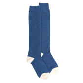 Mi-bas femme en laine polaire - Bleu saphir & écru | Doré Doré