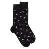 Chaussettes homme en coton à motif chiens - Noir