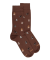 Chaussettes homme en coton à motif chats - Marron cacao