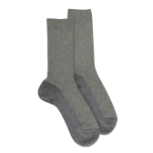 Chaussettes femme en laine et angora sans bord élastique effet brillant - Gris & cameleon | Doré Doré