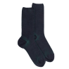 Chaussettes homme à côtes sans bord élastique en laine - Bleu corsaire