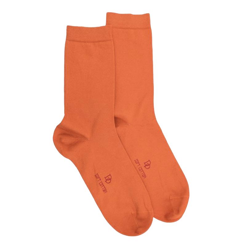 Chaussettes femme Soft Coton à bord souple - Abricot | Doré Doré