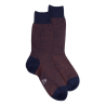 Chaussettes homme caviar en laine merinos - Bleu caban & Orange cognac