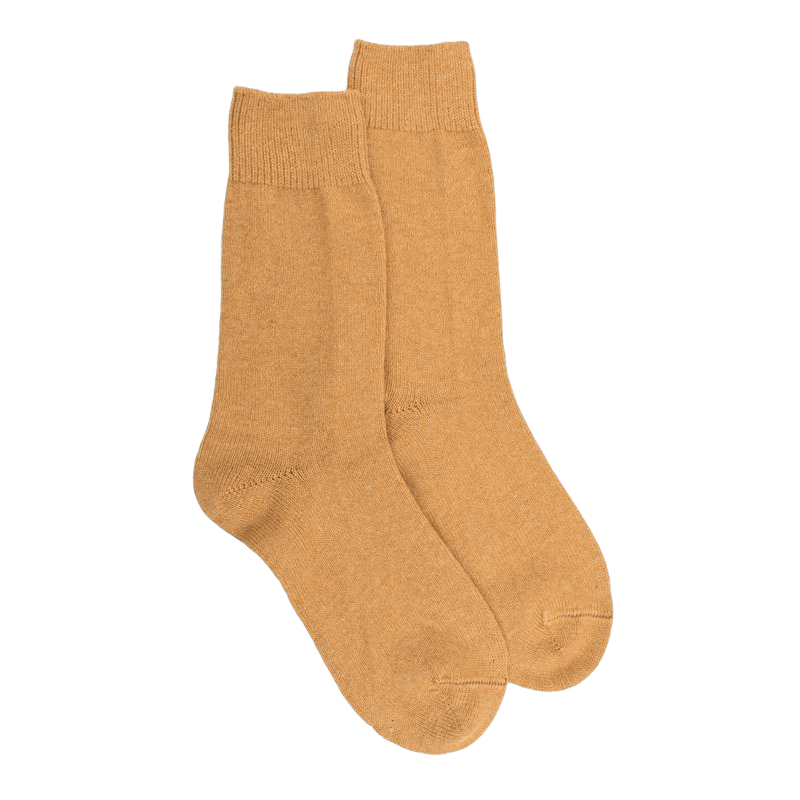 Chaussettes femme en laine et cachemire - Safran | Doré Doré