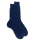Chaussettes homme Luxe fines à côtes en fil d'Écosse - Bleu Voilier