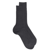 Lot de 7 chaussettes homme côtelées en pur fil d'écosse - Gris foncé | Doré Doré