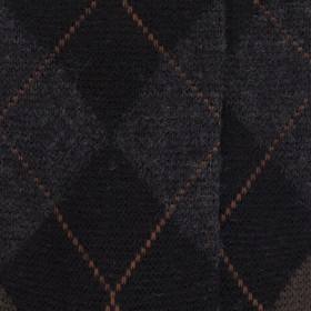 Mi-bas homme en laine mérinos et motifs jacquard - Noir & marron | Doré Doré