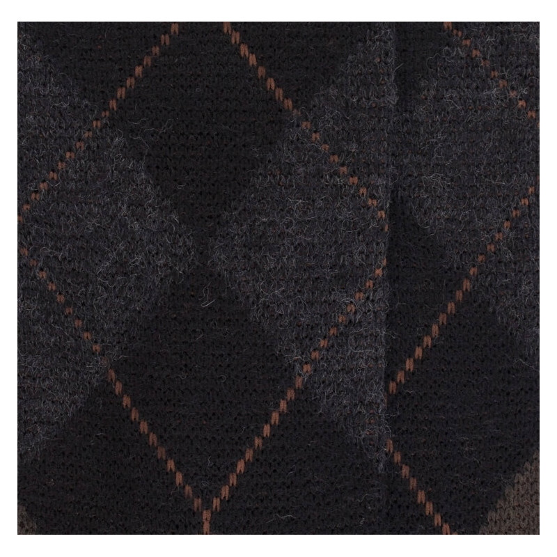 Chaussettes Homme en laine mérinos et motif jacquard à losanges - Noir et brun | Doré Doré