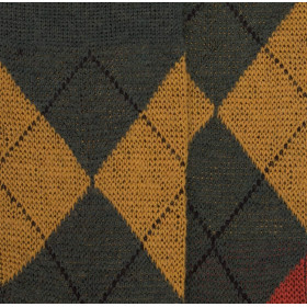 Chaussettes homme en laine mérinos et motifs jacquard à losanges - Thuya et Henné | Doré Doré