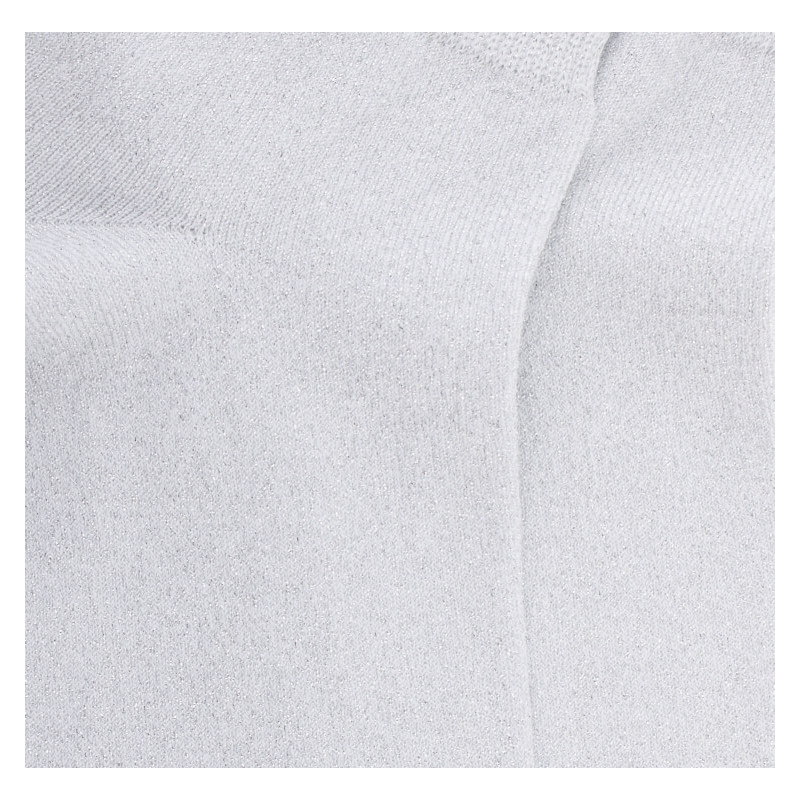 Socquettes femme en coton avec effet brillant - Blanc | Doré Doré