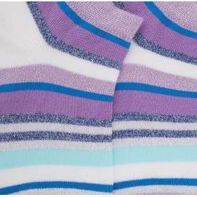 Socquettes enfant à rayures en coton avec effet brillant - Blanc & Violet Crocus | Doré Doré