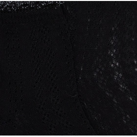 Socquettes femme ajourées en fil d'Écosse avec bord-côte contrasté effet brillant  - Noir | Doré Doré