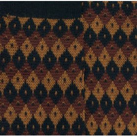 Chaussettes en laine à losanges tricolores - Vert | Doré Doré