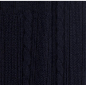 Mi-bas enfant en laine et cachemire à motif torsadés - Bleu marine | Doré Doré