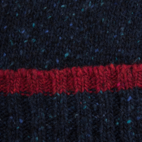Bonnet unisexe en laine - Bleu marine foncé & rouge amarante | Doré Doré