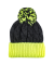Bonnet en laine torsadée et pompon - Gris et vert