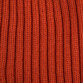 Bonnet à côtes unisexe en laine, soie et cachemire - Orange minium | Doré Doré