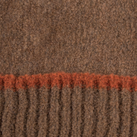 Bonnet à pompon en laine polaire - Marron et orange | Doré Doré