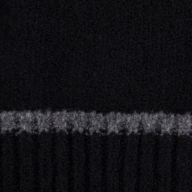 Bonnet à pompon en laine polaire - Gris et noir | Doré Doré