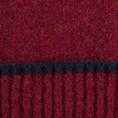 Bonnet à pompon en laine polaire - Rouge foncé et bleu | Doré Doré