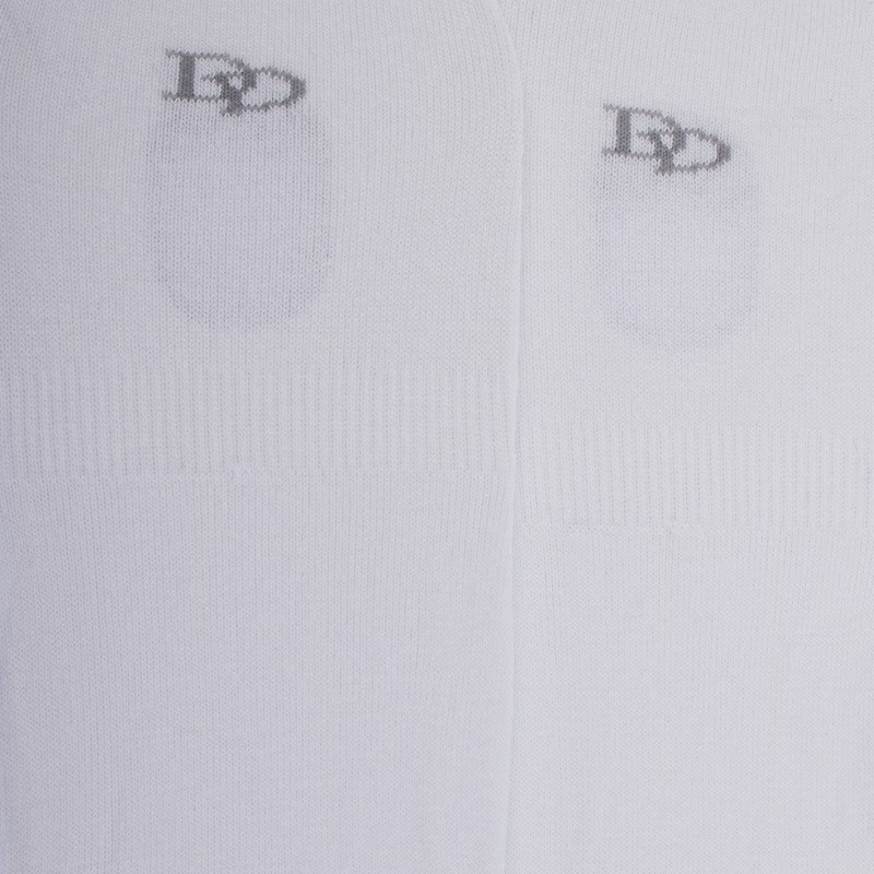 Chaussettes invisibles homme en coton égyptien et bandes anti-glisse - Blanc | Doré Doré