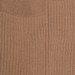 Chaussettes Homme côtelées en pur fil d'Ecosse - Beige faon | Doré Doré