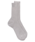 Chaussettes Homme côtelées en pur fil d'Ecosse - Gris métal