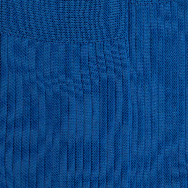 Chaussettes Homme côtelées en pur fil d'Ecosse - Bleu clair