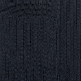 Chaussettes Homme côtelées en pur fil d'Ecosse - Bleu marine foncé | Doré Doré