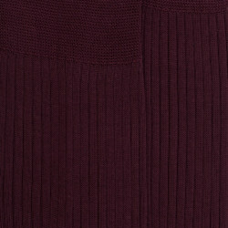 Chaussettes Homme côtelées en pur fil d'Ecosse - Bordeaux | Doré Doré