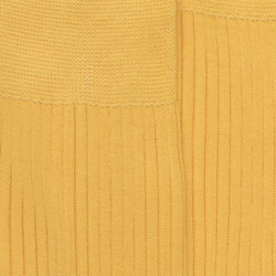 Chaussettes homme à côtes 100% fil d'Écosse - Jaune Papaye | Doré Doré
