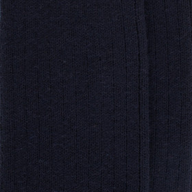 Chaussettes côtelées en laine Mérinos épaisse - Bleu foncé | Doré Doré