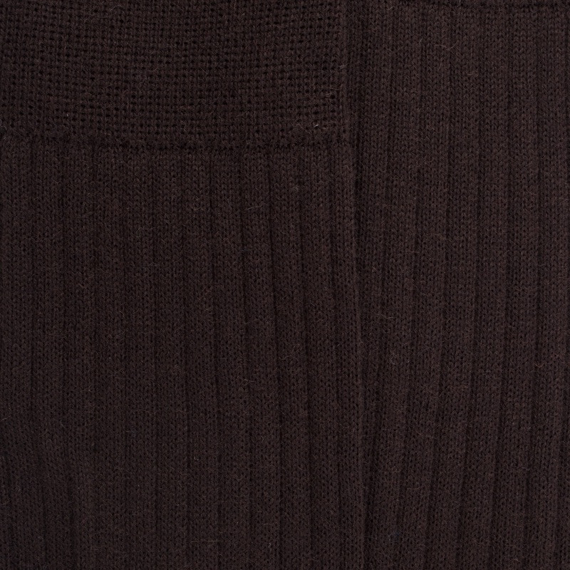 Chaussettes homme en laine mérinos côtelées - Marron | Doré Doré