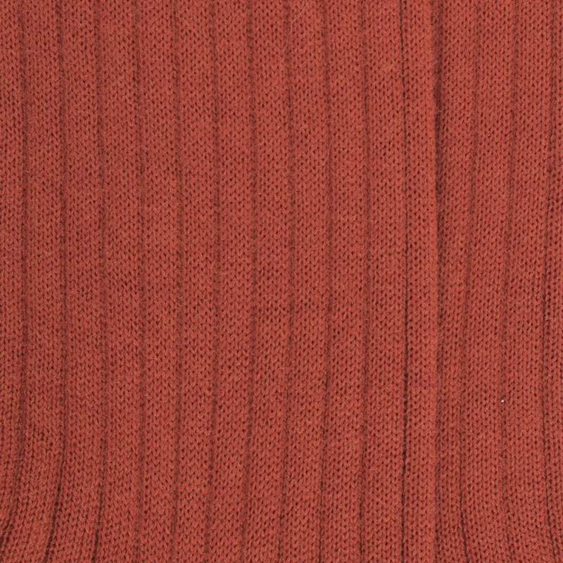 Chaussettes homme à côtes en laine - Orange henné | Doré Doré