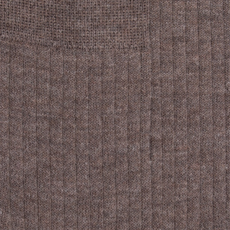 Chaussettes homme en 100% laine fine mérinos côtelées - Brun loutre