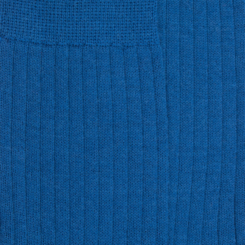 Chaussettes homme à côtes en laine - Bleu Voilier | Doré Doré
