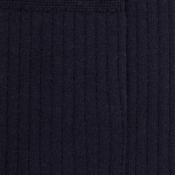 Chaussettes homme en laine mérinos côtelées - Bleu marine foncé | Doré Doré