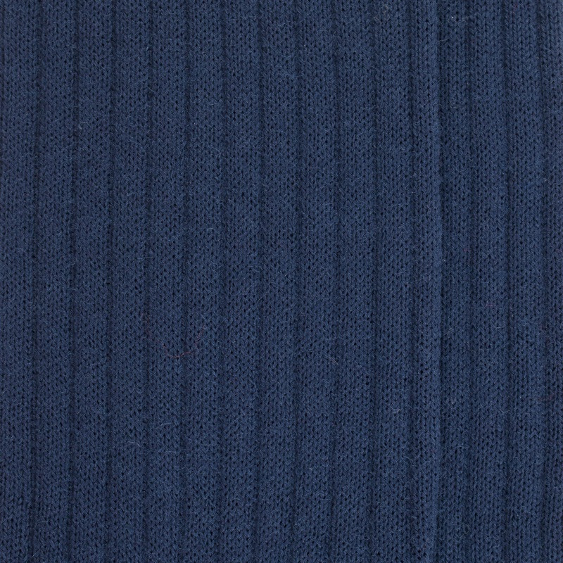 Chaussettes homme à côtes en laine - Bleu Caban | Doré Doré