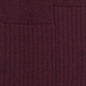 Chaussettes homme en laine mérinos côtelées - Aubergine | Doré Doré