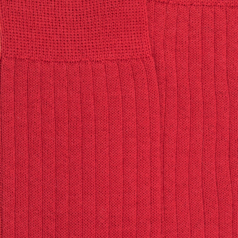 Chaussettes homme en laine mérinos côtelées - Rouge | Doré Doré