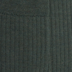 Chaussettes homme à côtes en laine - Vert thuya | Doré Doré