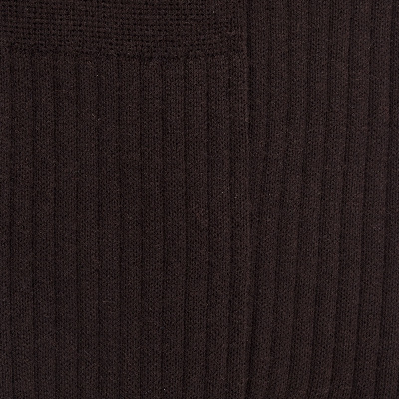 Chaussettes homme en 100% laine fine mérinos côtelées - Marron | Doré Doré