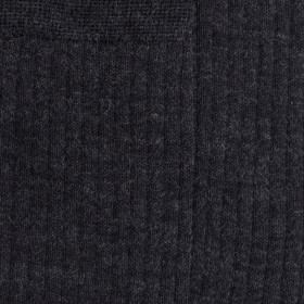 Chaussettes homme en 100% laine fine mérinos côtelées - Gris anthracite | Doré Doré