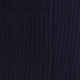 Chaussettes homme en 100% laine fine mérinos côtelées - Bleu foncé | Doré Doré