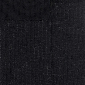 Chaussettes côtelé bicolores homme en laine et coton doux - Noir | Doré Doré